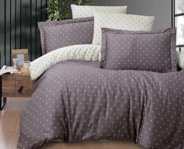 Турецкое постельное белье First Choice Cotton Satin Point Lilac полуторное