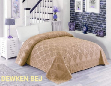 Простынь махровая Zeron Turkey жаккард 200х220 Dewken bej