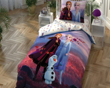 Детское постельное белье TAC Disney ранфорс 160×220 см Frozen 2 Autumn с простынью на резинке 100 х 200 см