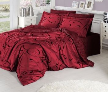 Турецкое постельное белье First Choice Cotton Satin Calisto Kirmizi евро