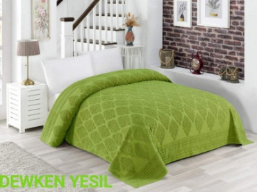 Простынь махровая Zeron Turkey жаккард 200х220 Dewken yesil