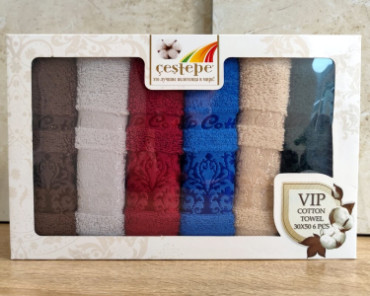 Набор кухонных турецких полотенец из 6 штук Cestepe Vip Cotton Hayal 30х50