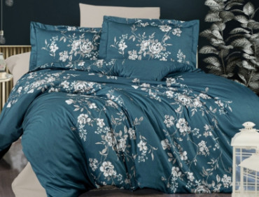 Турецька постільна білизна First Choice Cotton Satin Arya turquoise євро