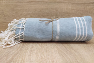 Полотенце пештемаль Turkish Towel светло-серое 100х180 