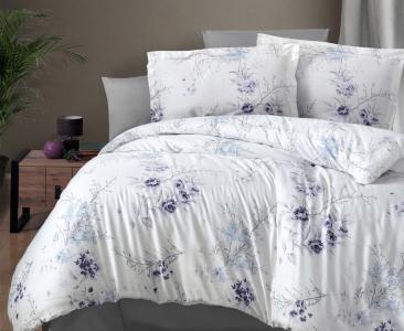 Турецкое постельное белье First Choice Cotton Satin Leena Lilac семейное