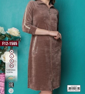 Халат велюровий Cocoon жіночий 12-1565 Light Brown розмір L