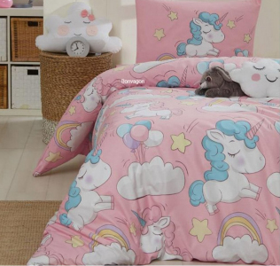 Покрывало вафельное EnLora Home 160x235 Unicornio Pembe