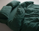 Турецька постільна білизна із вареної бавовни Limasso Stonewashed Ranforse сімейна Dark Green 4