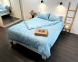 Постільна білизна LARA сатин-страйп LUX light blue d13209р полуторний 2