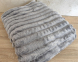 Плед-покрывало Koloco Королевский шарпей полоска 5 см 220х230 серый евро 1