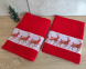 Набор новогодних полотенец Gulcan 50x90+70х140 Merry Christmas Deer Red 1