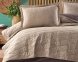 Турецьке стьобане покривало Clasy 180 x 240 см Lorna Bej з наволочкою 50х70 2