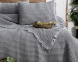 Турецьке вафельне покривало Saheser Norah 240 х 260 см Grey з наволочками 50х70 2