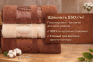 Набор турецких бамбуковых махровых полотенец Zeron 70х140 3 штуки Agac Bamboo коричневый 1