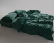 Турецька постільна білизна із вареної бавовни Limasso Stonewashed Ranforse сімейна Dark Green 2