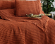 Турецьке вафельне покривало Saheser Norah 240 х 260 см Copper з наволочками 50х70 2