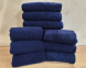 Набор турецких махровых однотонных полотенец Zeron 6 штук 50х90 + 6 штук 70х140 Dark Blue плотность 500 г/м2 2