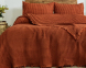 Турецьке вафельне покривало Saheser Norah 240 х 260 см Copper з наволочками 50х70 3