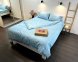 Постельное белье LARA сатин-страйп LUX light blue d13209р полуторный 2