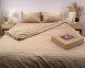 Постільна білизна LARA сатин-страйп LUX natural d13204е160 з простирадлом на резинці 160х200х25 євро 0