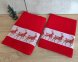 Набір новорічних рушників Gulcan 50x90+70х140 Merry Christmas Deer Red 1