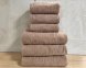 Набір турецьких махрових однотонних рушників Zeron 3 штуки 50х90 + 3 штуки 70х140 Kahve щільність 500 г/м2 2