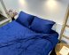 Постільна білизна LARA сатин-страйп LUX dark blue d13211е160 з простирадлом на резинці 160х200х25 євро 1