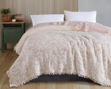 Турецкое муслиновое покрывало Zeron JACQUARD exclusive 230х250 Nora Pudra