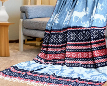 Турецкий новогодний плед Sesli 21949M 150х200 см