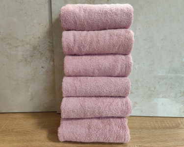 Набор турецких махровых однотонных полотенец Zeron 6 штук 50х90 Pudra плотность 500 г/м2