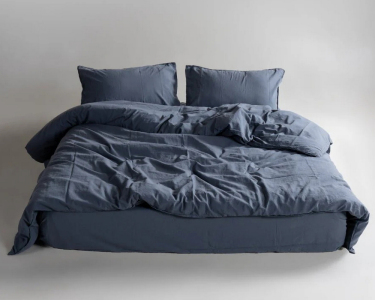 Турецкое постельное белье из вареного хлопка Limasso Stonewashed Ranforse семейное Natural Grey