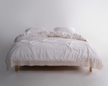 Турецкое постельное белье из вареного хлопка Limasso Stonewashed 200 х 220 см Leila Laced