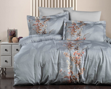 Турецкое постельное белье First Choice Cotton Satin Albert Grey евро