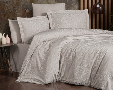 Турецкое постельное белье First Choice Cotton Satin Megan Beige евро