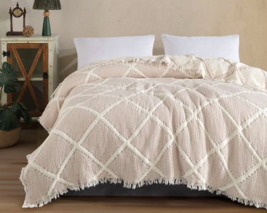 Турецкое муслиновое покрывало Moss Ivory Muslin 230х250 Bej