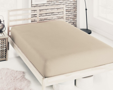 Простынь на резинке трикотажная Zeron Acik Bej 180х200х30