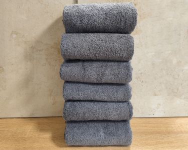 Набор турецких махровых однотонных полотенец Zeron 6 штук 50х90 Gray плотность 500 г/м2