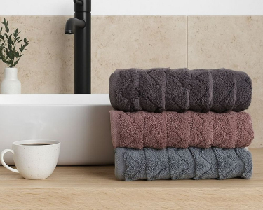 Набор турецких махровых полотенец Cestepe MicroCotton Premium 3 штуки 50x90 Ucgen 2 плотность 600 г/м2