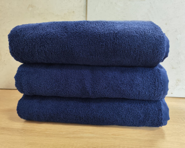 Набір турецьких махрових однотонних рушників Zeron 3 штуки 70х140 Dark Blue щільність 500 г/м2