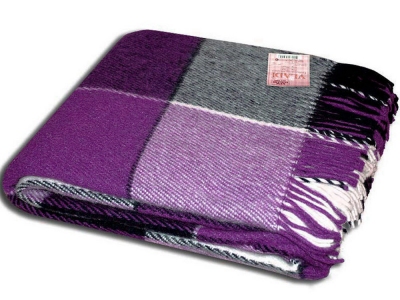 Плед шерстяной Vladi Эльф сливово лиловый 140х200