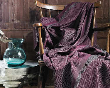 Турецкий хлопковый плед-покрывало Issimo 170×230 см Mor