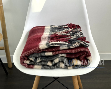 Плед из новозеландской шерсти Ярослав 61 бордовый 140х200