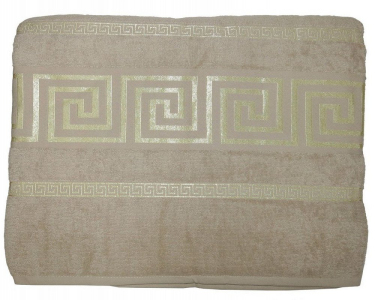 Простынь махровая жаккардовая Parisa Home Caesar 200х220 плотность 400 г/м2 бежевая