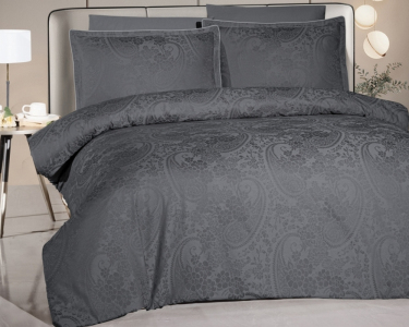 Турецкое постельное белье La Romano Premium Satin Rodel Tracy Steel Grey евро