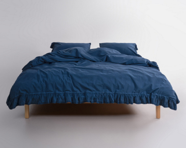 Турецкое постельное белье из вареного хлопка Limasso Stonewashed 200 х 220 см Sicilia Dress Blue