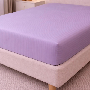 Простынь на резинке LARA сатин-страйп LUX sea fog d13205 180х200х25