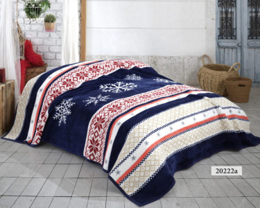 Турецкий новогодний хлопковый плед Sesli 20222 160х220 см