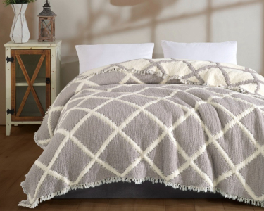 Турецкое муслиновое покрывало Moss Ivory Muslin 230х250 Kahve