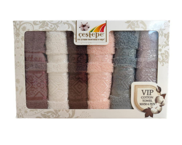 Набор кухонных турецких полотенец из 6 штук Cestepe Vip Cotton Prag 30х50