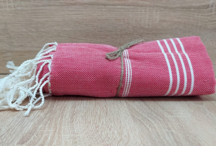 Полотенце пештемаль Turkish Towel красное 100х180 